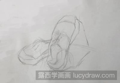 素描静物之老军鞋