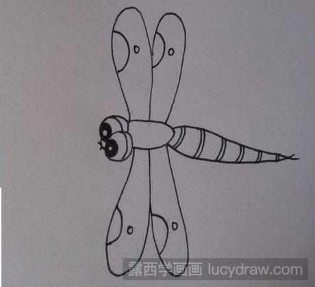 儿童画教程：教你画雨中的蜻蜓