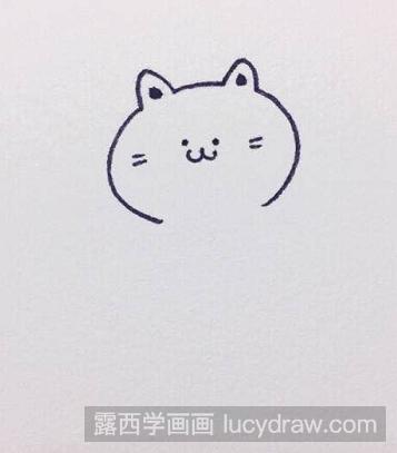 儿童画滑滑板车的猫咪画法教程