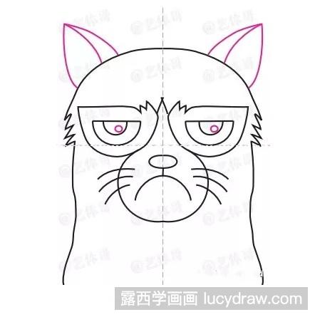 简笔画教程：教你画坏脾气的猫