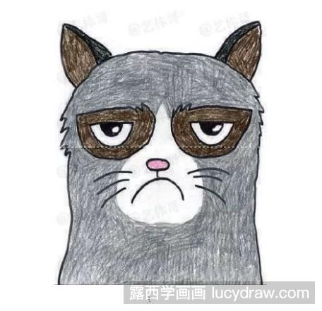 简笔画教程：教你画坏脾气的猫