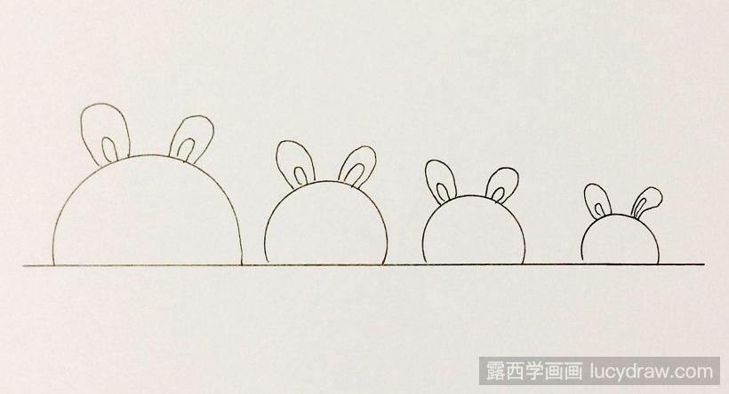 简笔画排队的小兔子画法教程