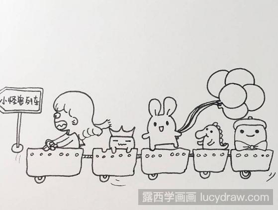 女司机和小怪兽插画教程