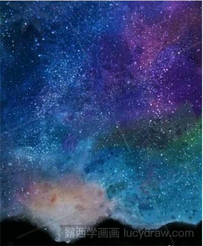 水粉画教程：美丽的夜空