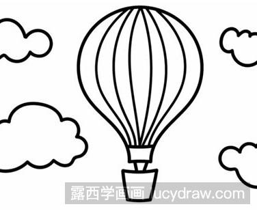 热气球简笔画教程