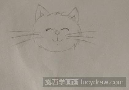 简笔画教程：教你画微笑的小猫