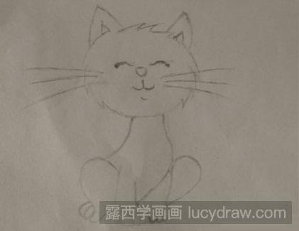 简笔画教程：教你画微笑的小猫