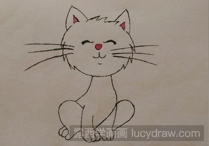 简笔画教程：教你画微笑的小猫