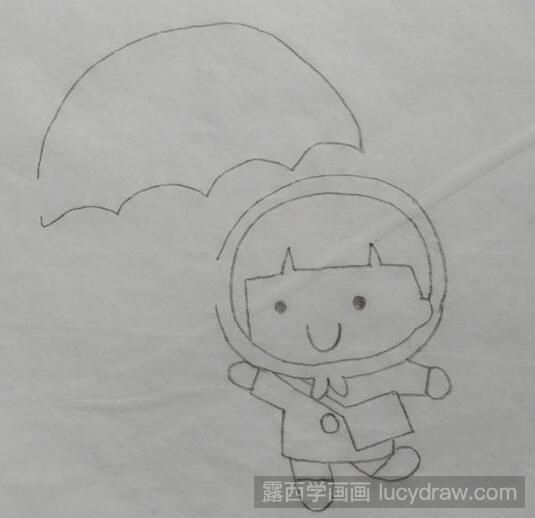 简笔画：宝宝的花雨伞