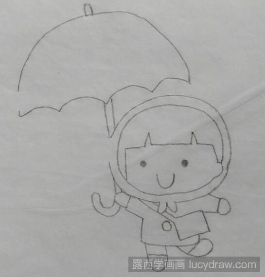 简笔画：宝宝的花雨伞