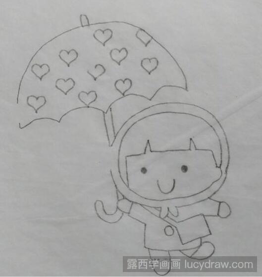 简笔画：宝宝的花雨伞