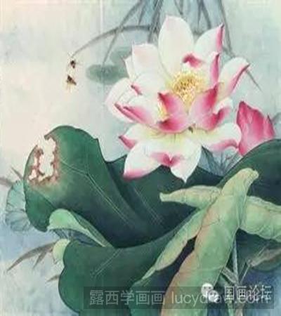 工笔画《荷花蜜蜂》的设色法