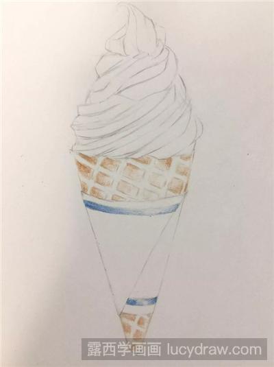 彩铅画教程：甜美的冰淇淋