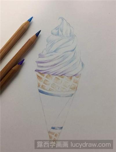 彩铅画教程：甜美的冰淇淋