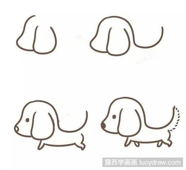 简笔画狗狗的画法教程(1)