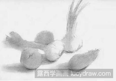 素描教程：教你画大蒜和茄子