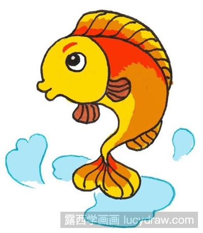 儿童画：红色的小鲤鱼