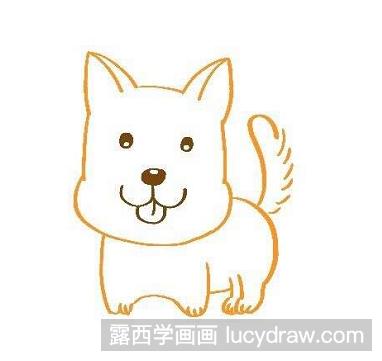 儿童画秋田犬的画法教程
