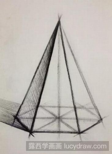 六棱锥素描结构图片
