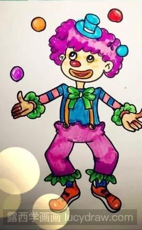 儿童画：带来欢乐的小丑