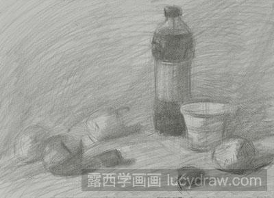 素描静物教程：可乐水果