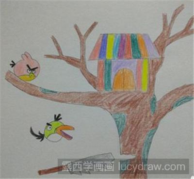儿童画教程：愤怒的小鸟