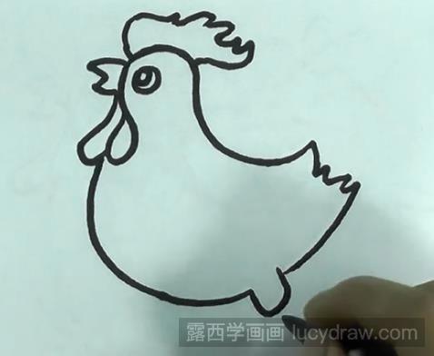 儿童画教程：一只打鸣的大公鸡