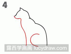 简笔画教程：教你画坐着的小猫