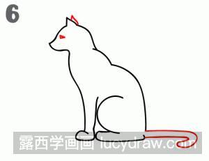 简笔画教程：教你画坐着的小猫