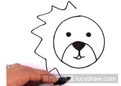 狮子儿童画教程
