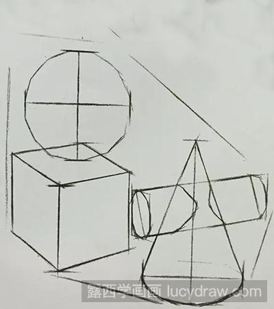 素描教程-怎么绘制几何形体组合