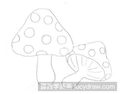 彩色蘑菇水彩画教程