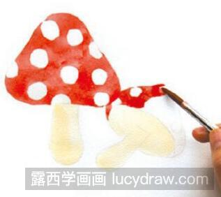 彩色蘑菇水彩画教程