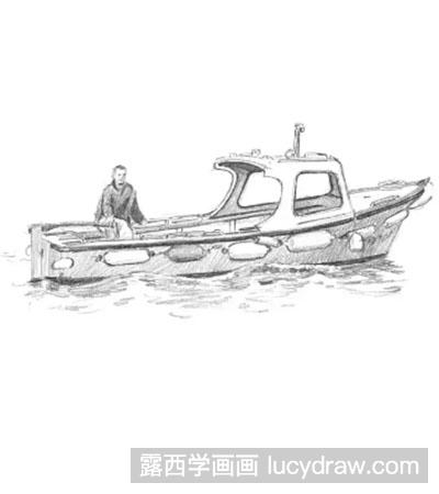 素描教程-摩托艇的绘制方法