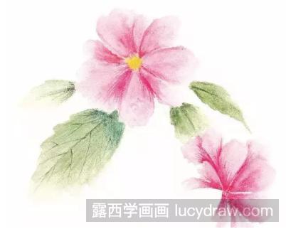 水溶性彩铅画花草教程