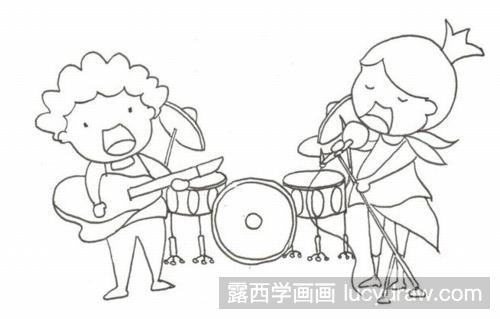 乐队插画教程