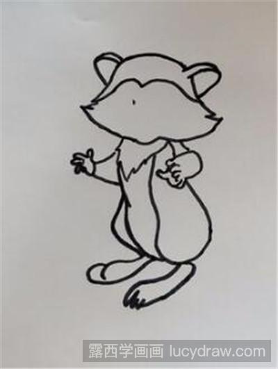 小浣熊儿童画教程
