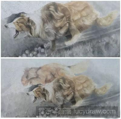 工笔画教程-怎么绘制狗追鸟