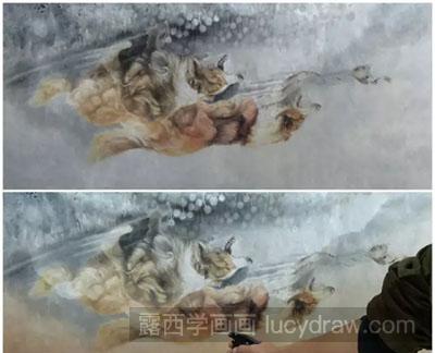 工笔画教程-怎么绘制狗追鸟