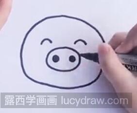 儿童画：粉红的小猪