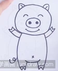 儿童画：粉红的小猪