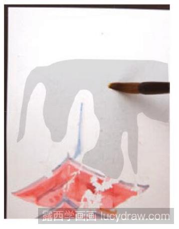 水彩画教程：怎么用喷洒法画樱花