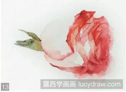 水彩湿画法画玫瑰花教程