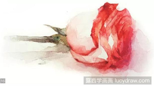 水彩湿画法画玫瑰花教程