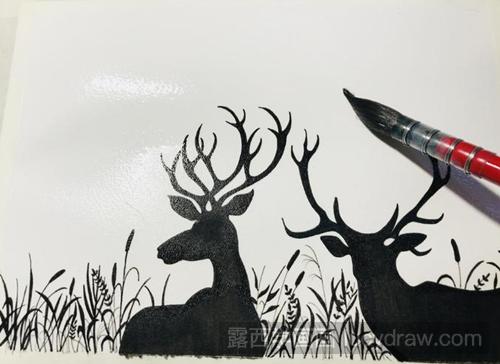 星光麋鹿彩铅画教程