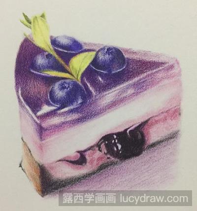 蓝莓芝士彩铅画教程