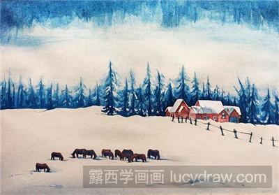 水彩教程：教你怎么画冰雪