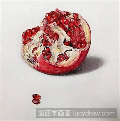 彩铅画教程：教你画石榴