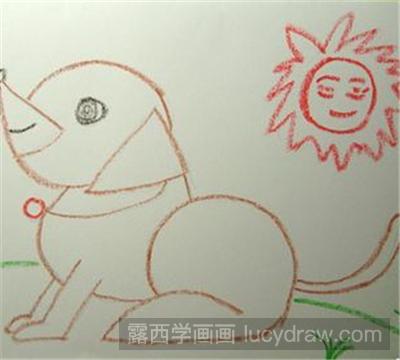 儿童画教程：晒太阳的小泰迪