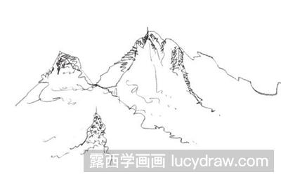 山水雪景的画法步骤图片